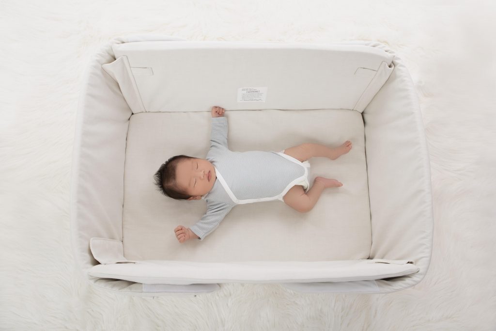baby sleeping in Angel baby box